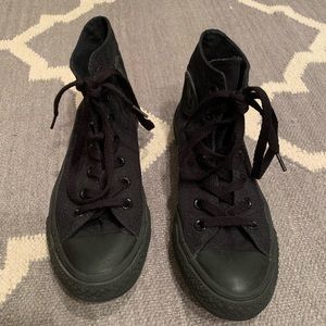 All black high top converse
